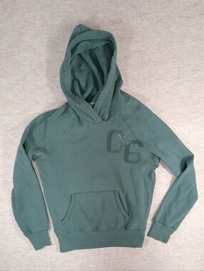 aerie Soft Teal Green Hoodie Sweatshirt Embroidery Y2K '06 Size Small